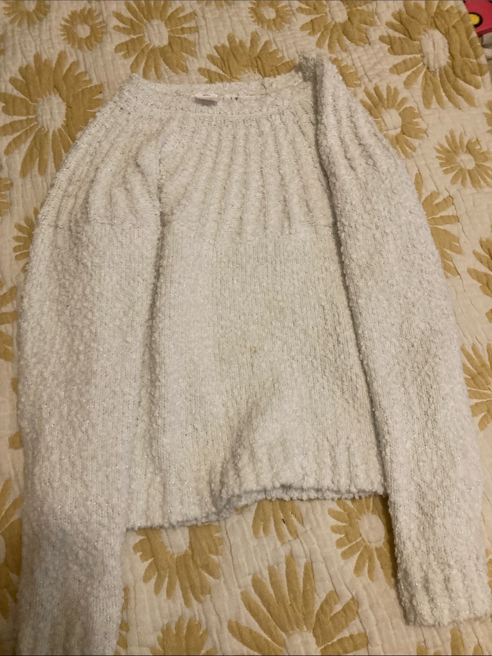 wonder nation Cream Textured Cowl Sweater